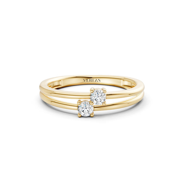Split Shank Dual-Stone Ring