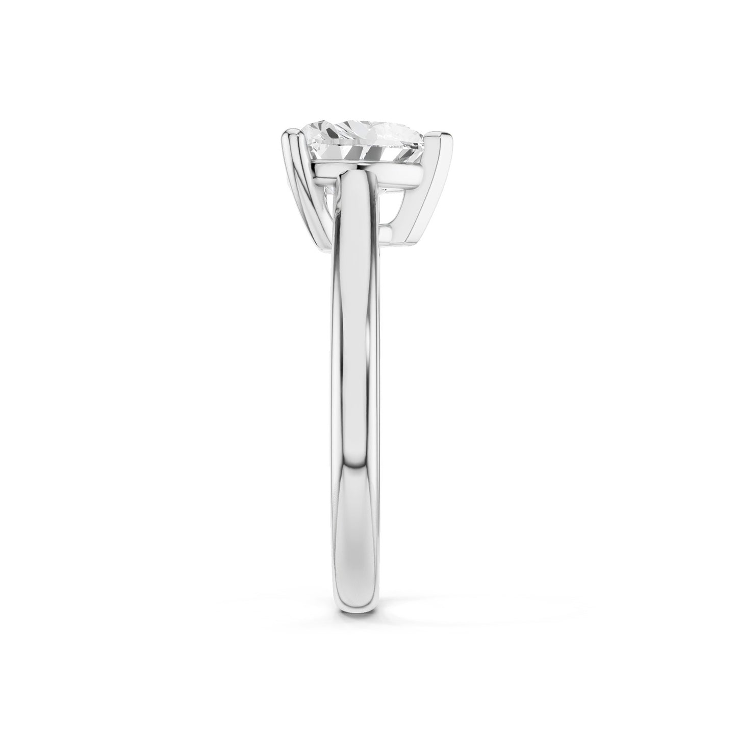 Heart Solitaire Ring Large
