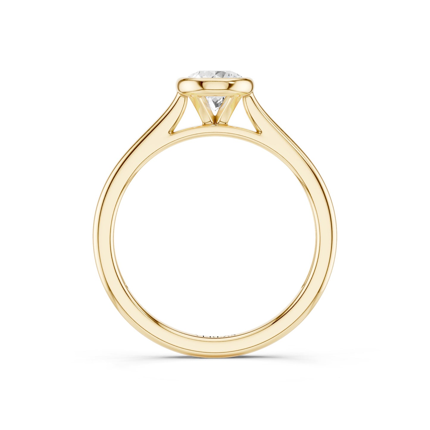 Round Brilliant-Cut Bezel Ring