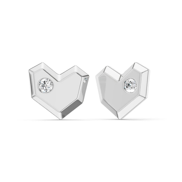 Faceted Heart Studs