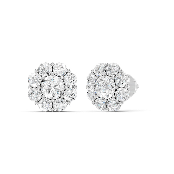 Floral Cluster Basket Studs