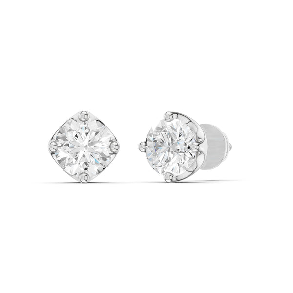 Cushion-Set Solitaire Studs