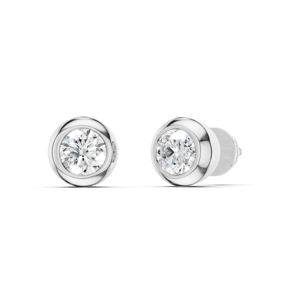 Faceted Thick Bezel Round Studs