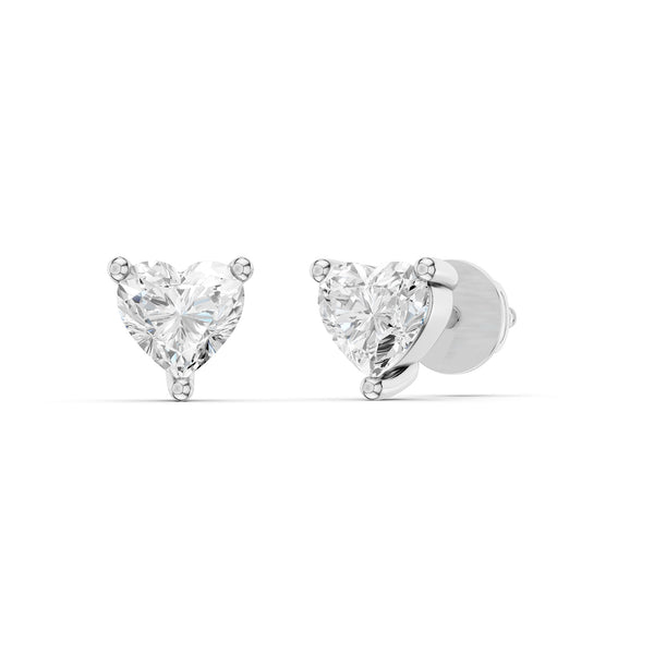 Heart Diamond Studs