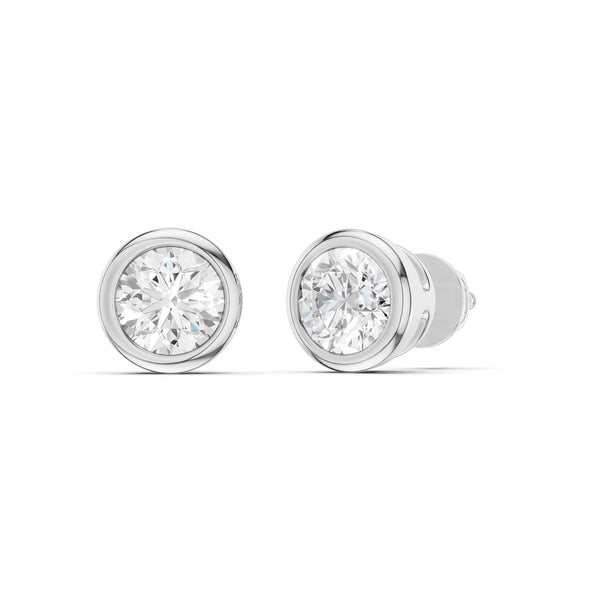 Faceted Bezel Round Studs