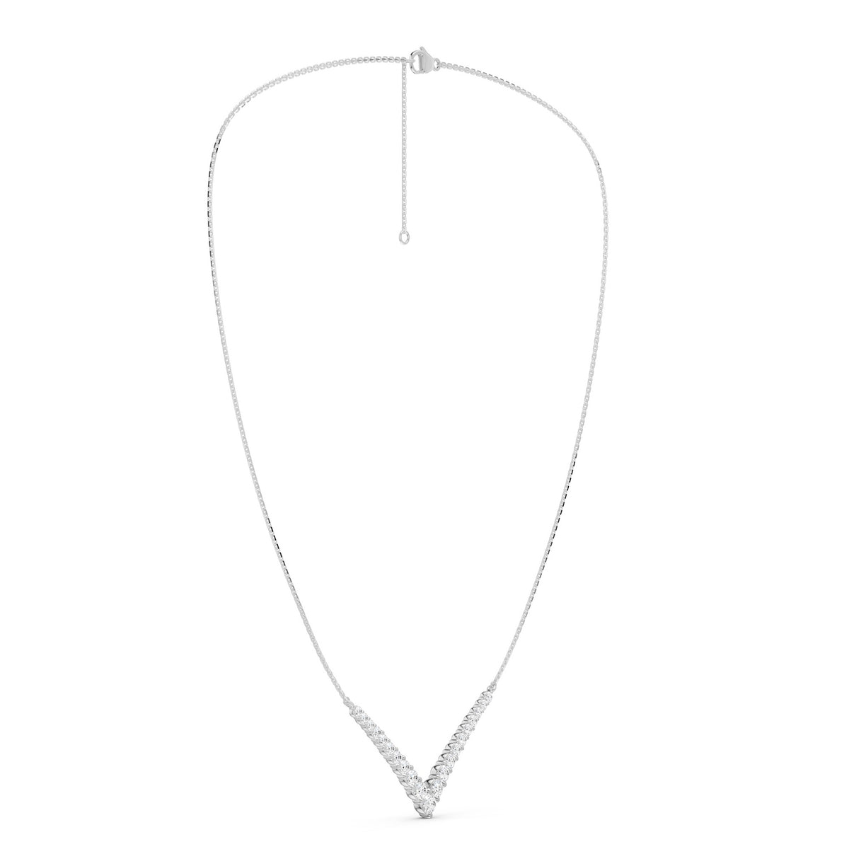 Graduated Chevron Pavé Necklace