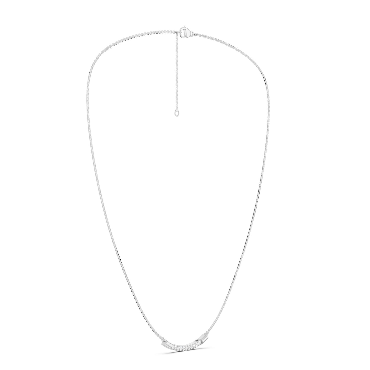 Curved Sleek Bar Pendant Necklace