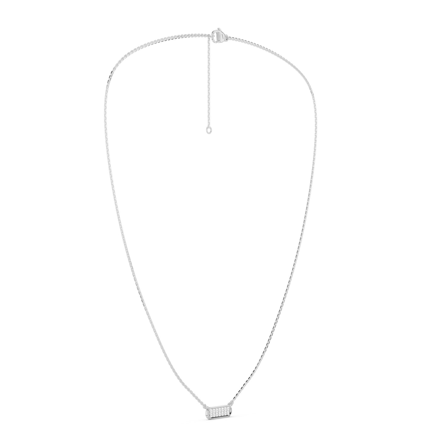 Curved Bar Pendant Necklace