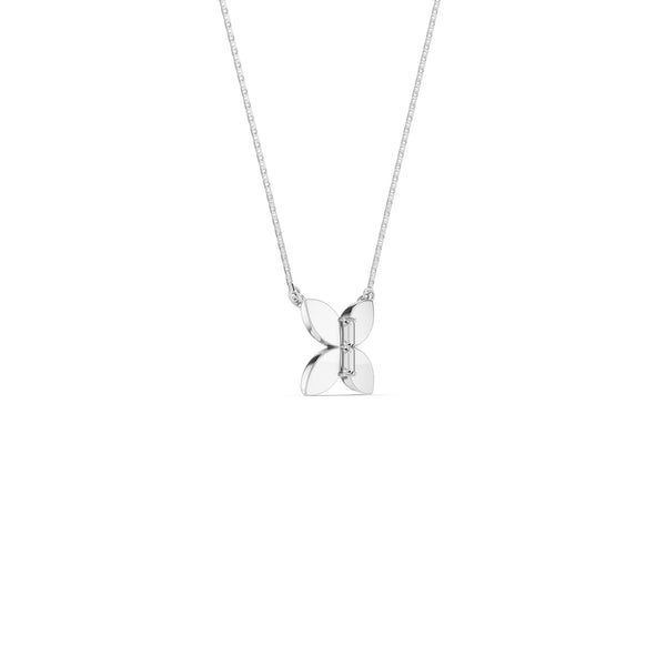 Butterfly Baguette Pendant Necklace