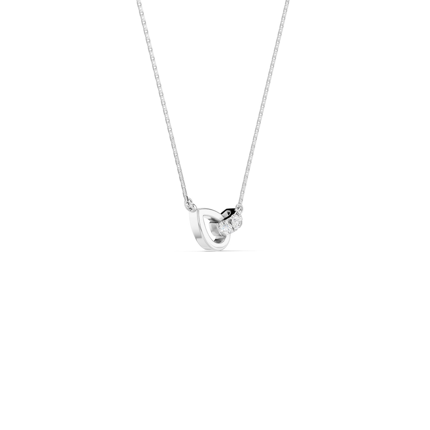Interlocked Pear & Half Moon Necklace