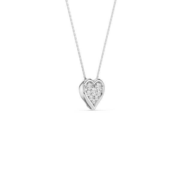 Bezel-Framed Heart Cluster Necklace