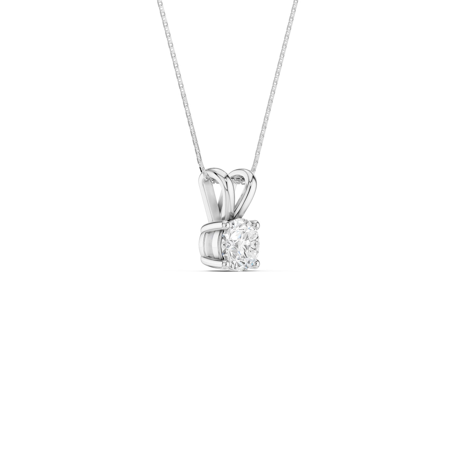 Round Solitaire V-Bail Pendant