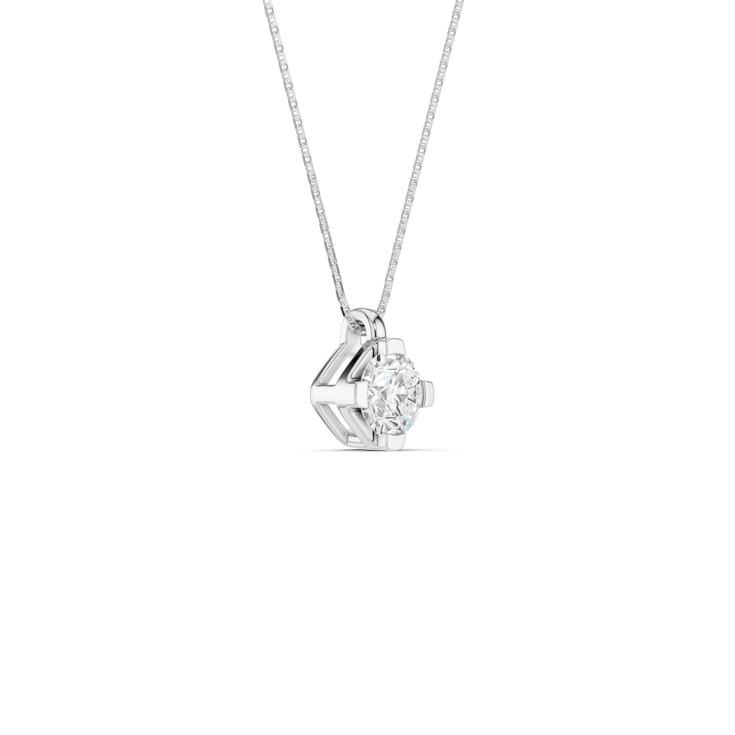 Twin Arc Solitaire Pendant