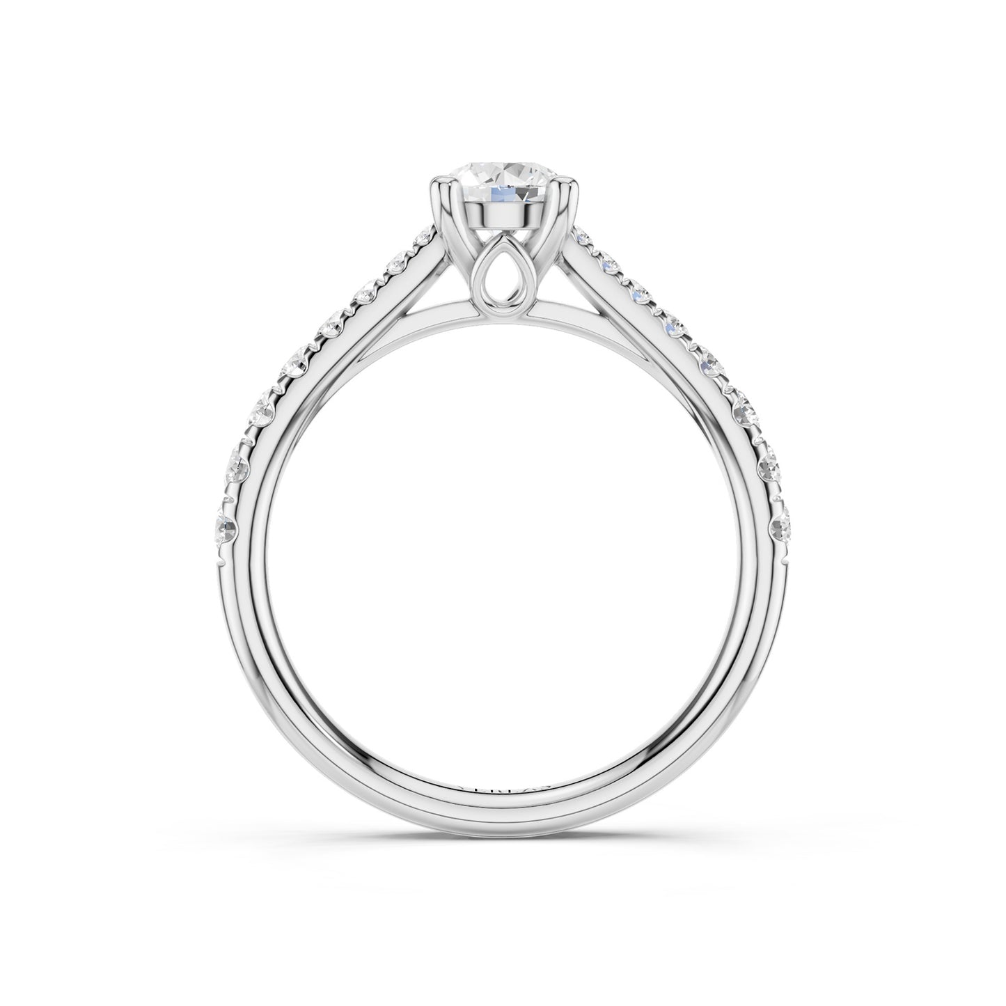 Tapering Round Solitaire Ring