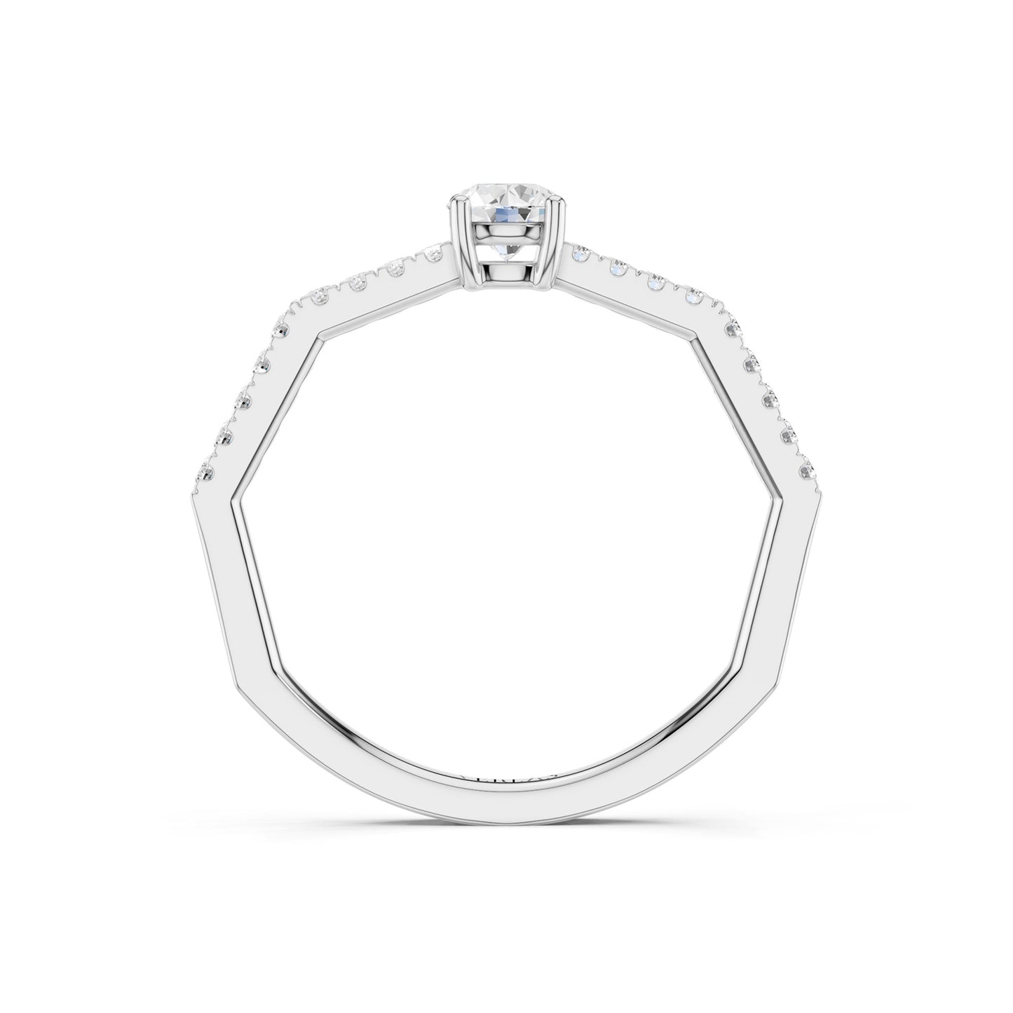 Octad Aura Solitaire Pavé Ring