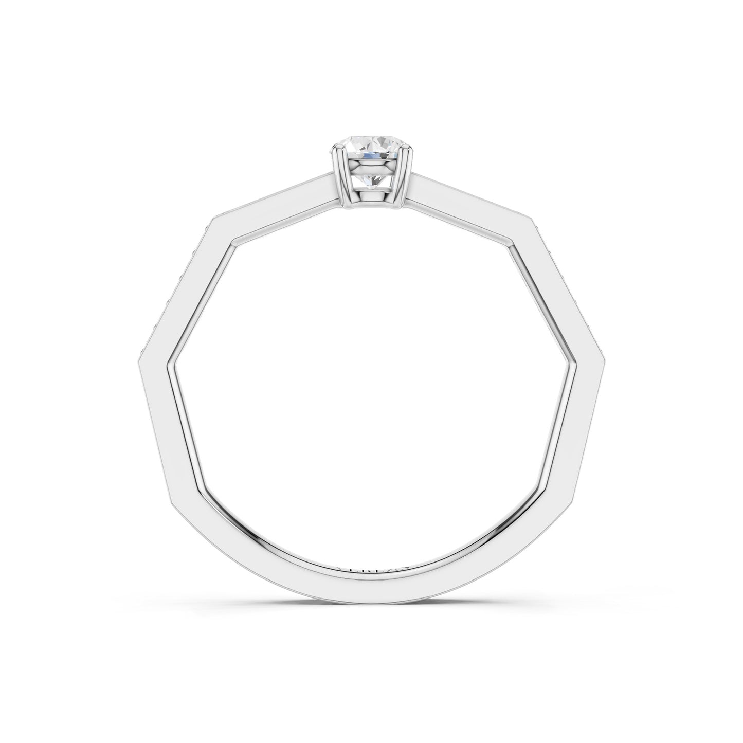 Octad Round Channel Set Ring