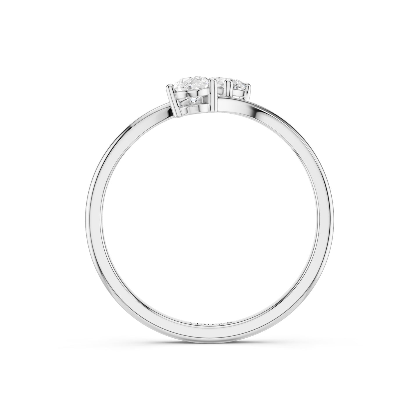 Curved Shank Duo Pear Ring