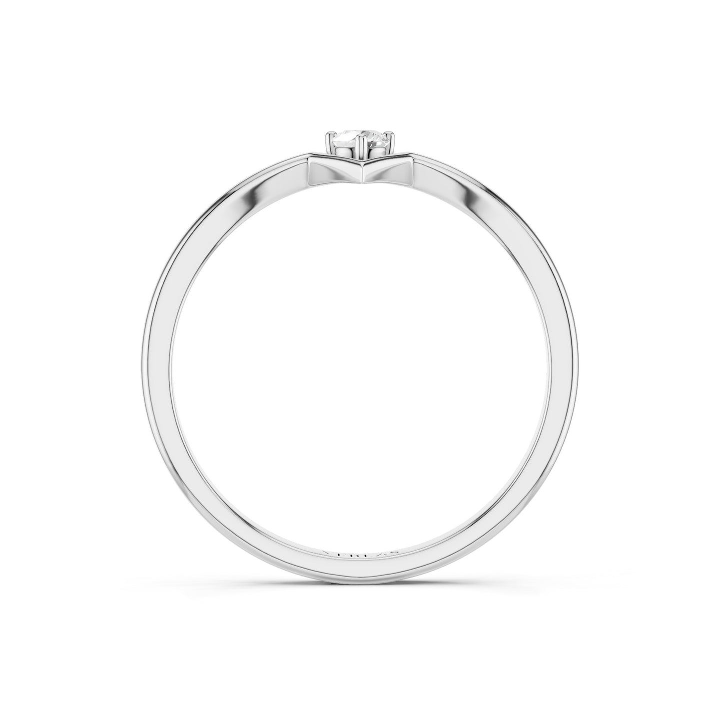 Chevron Solitaire Ring