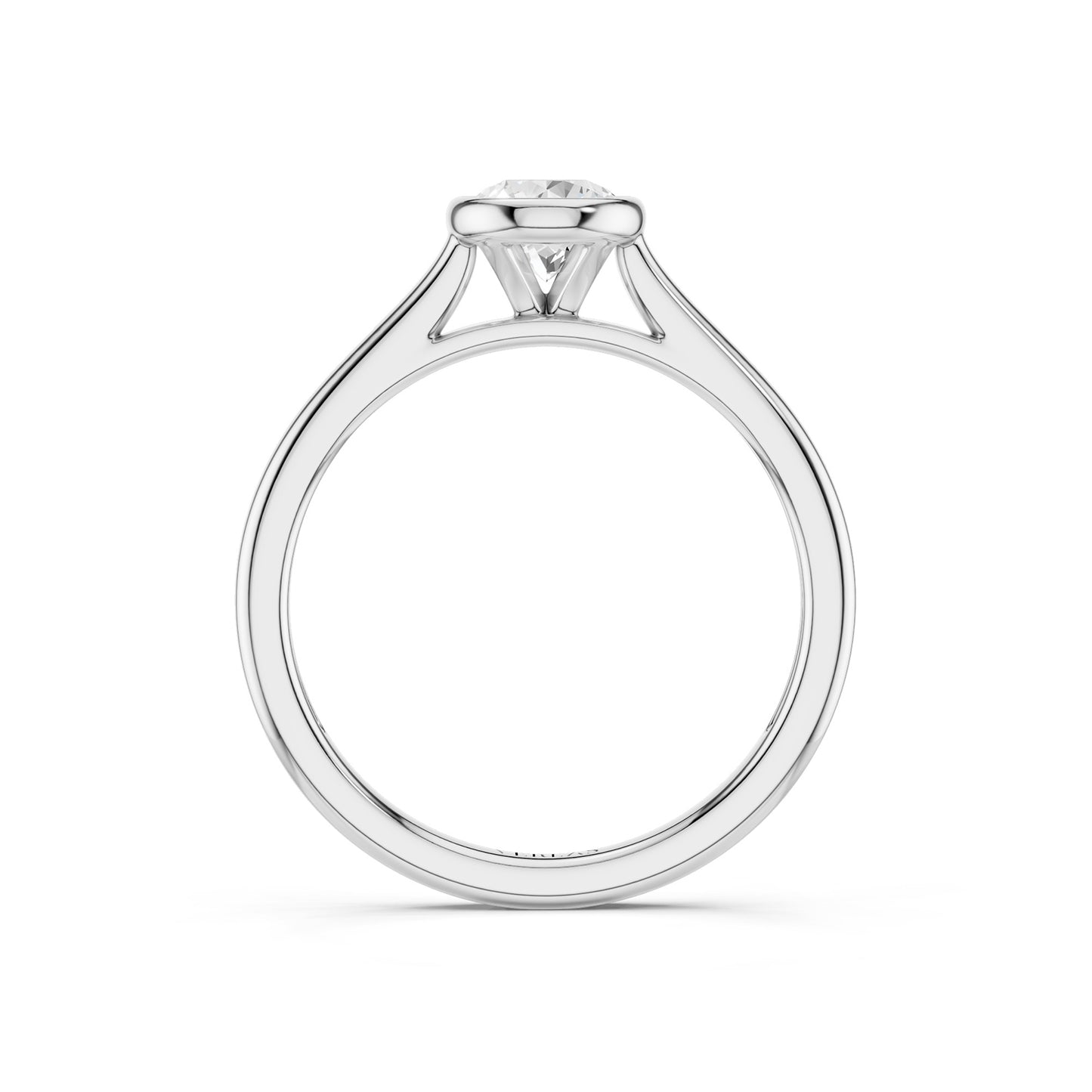 Round Brilliant-Cut Bezel Ring