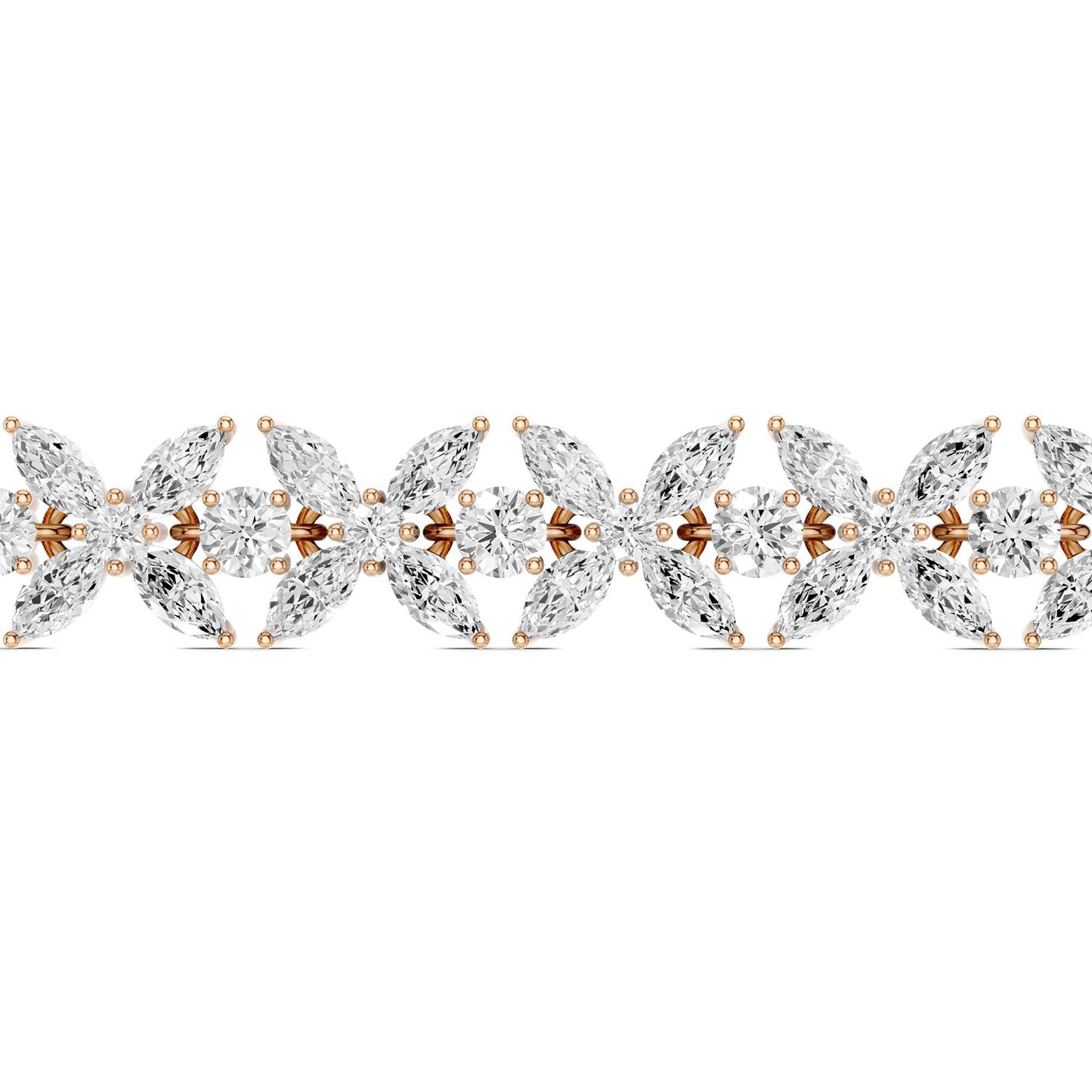 Alyssa Marquise-Cut Floral Tennis Bracelet