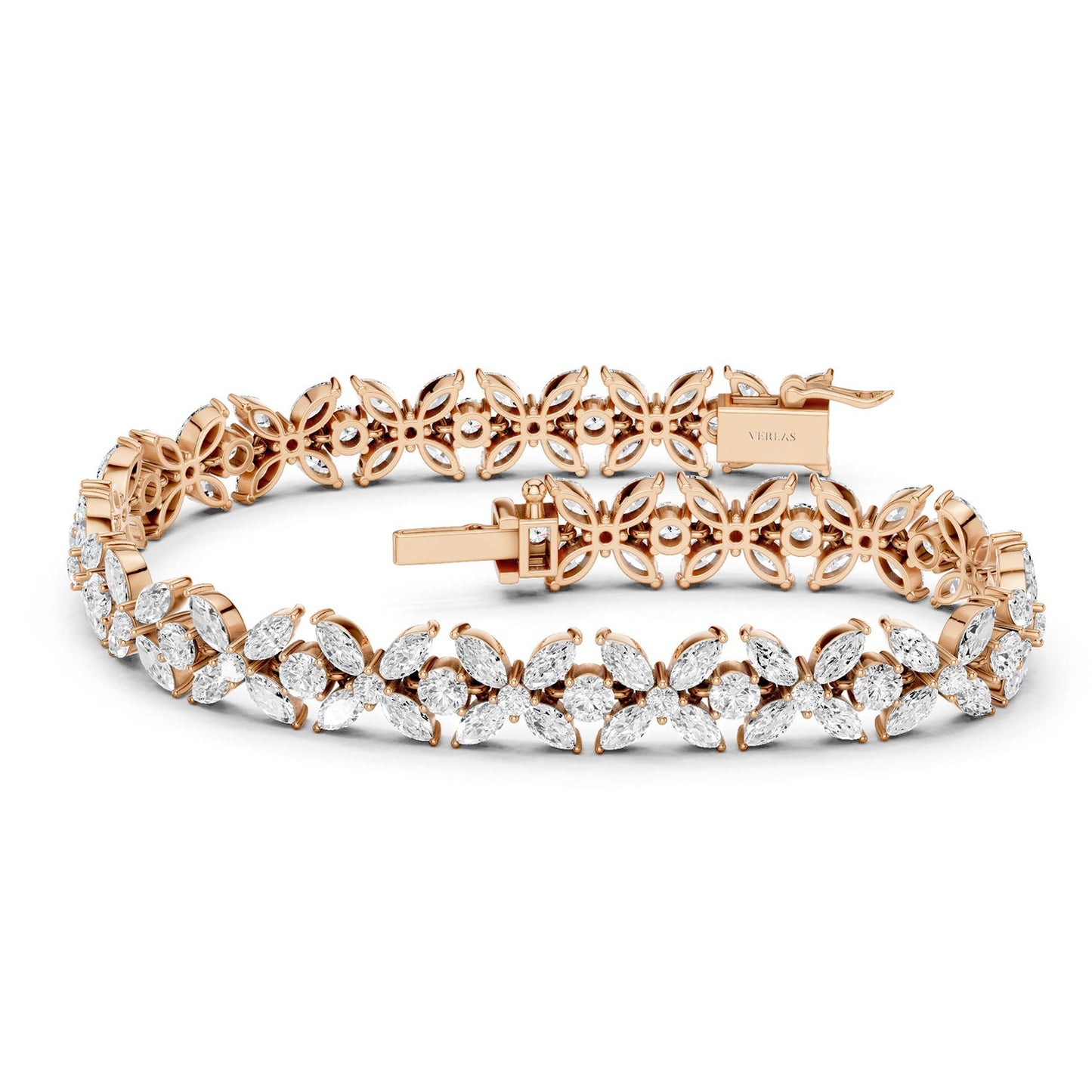 Alyssa Marquise-Cut Floral Tennis Bracelet
