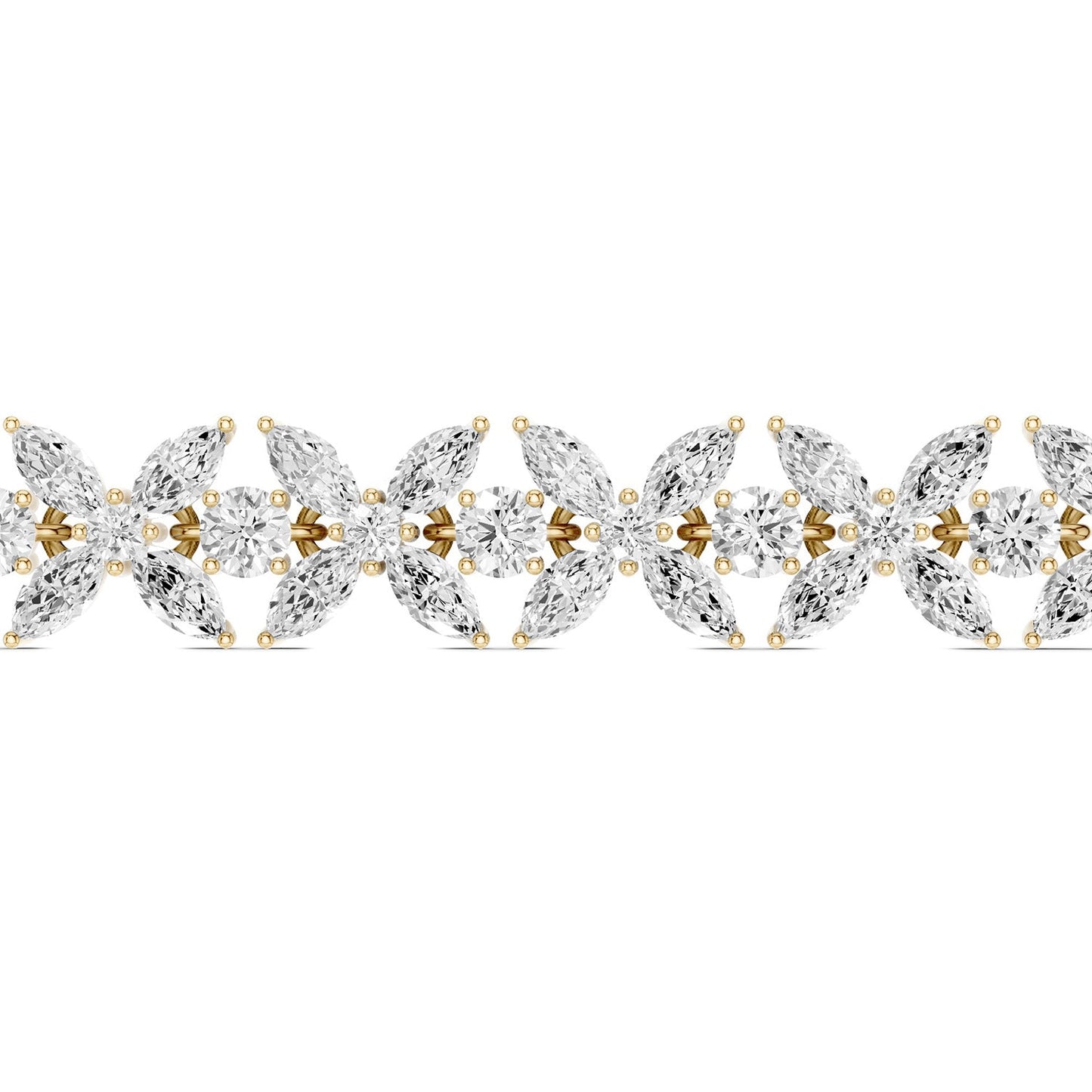 Alyssa Marquise-Cut Floral Tennis Bracelet