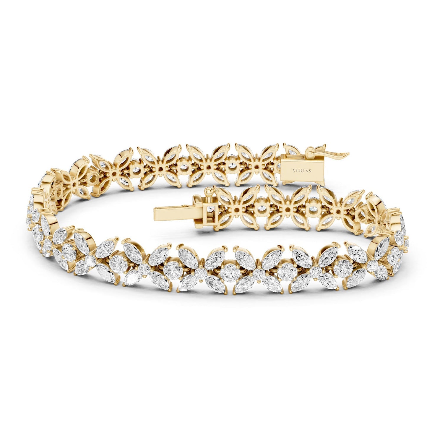 Alyssa Marquise-Cut Floral Tennis Bracelet
