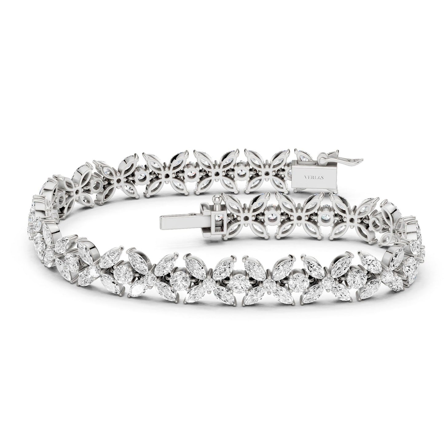 Alyssa Marquise-Cut Floral Tennis Bracelet