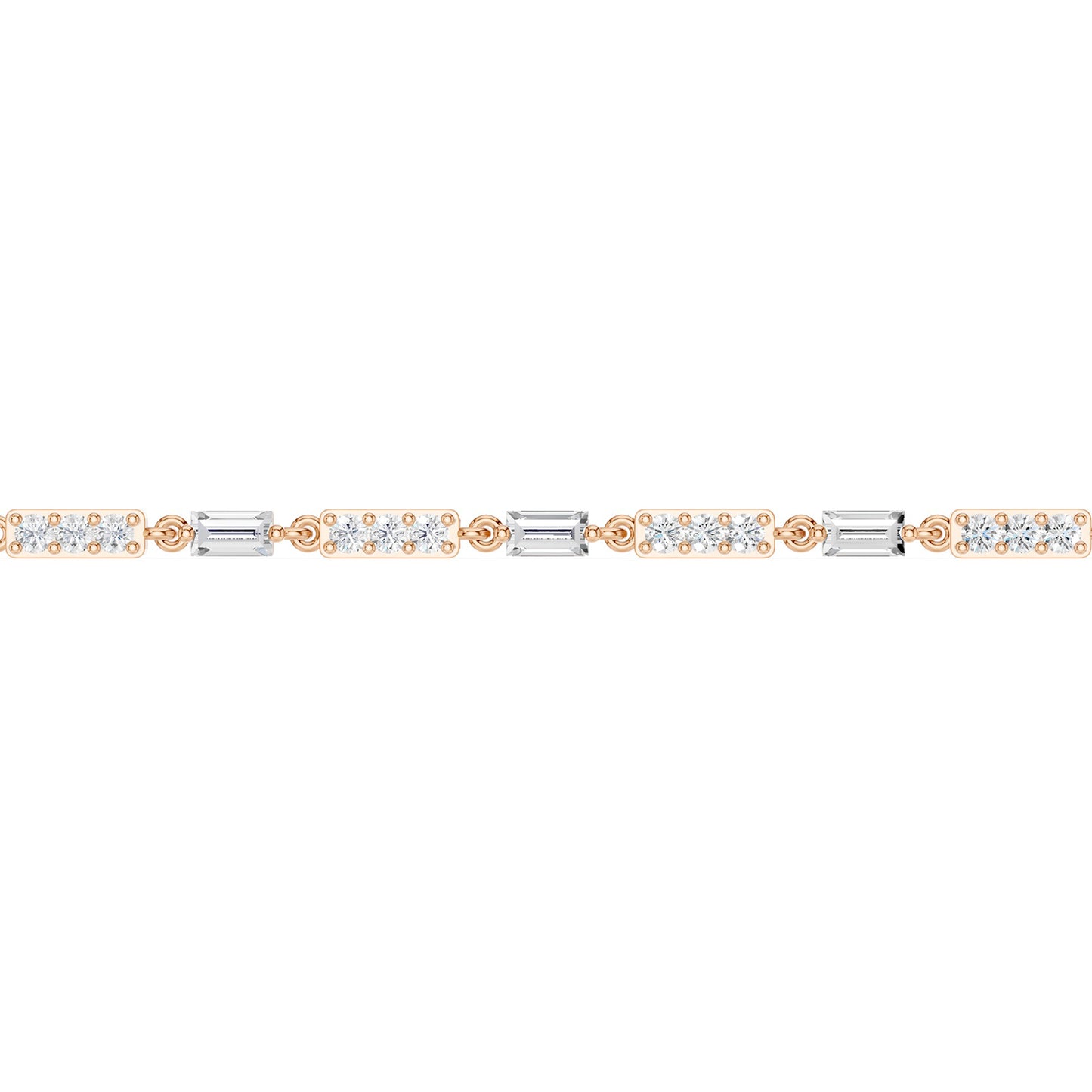 Emerald Link & Diamond Bar Bracelet