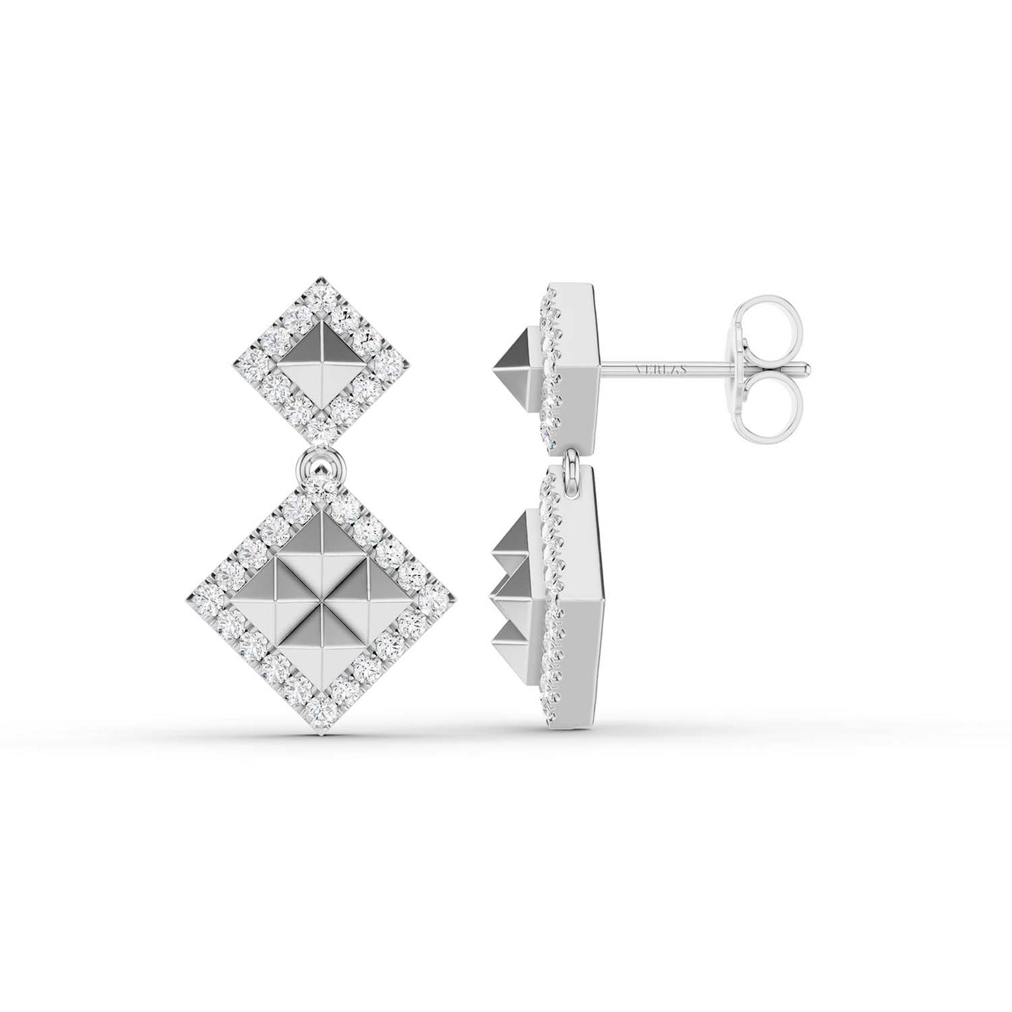 Zenyth Pyramid Drop Diamond Earrings