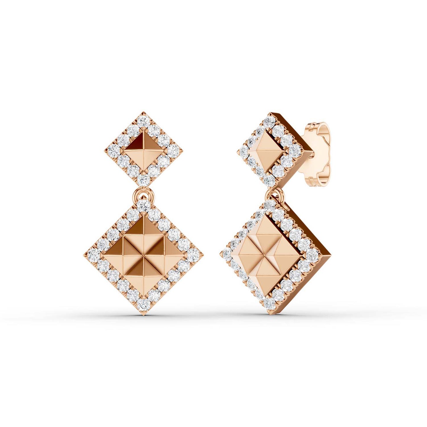 Zenyth Pyramid Drop Diamond Earrings