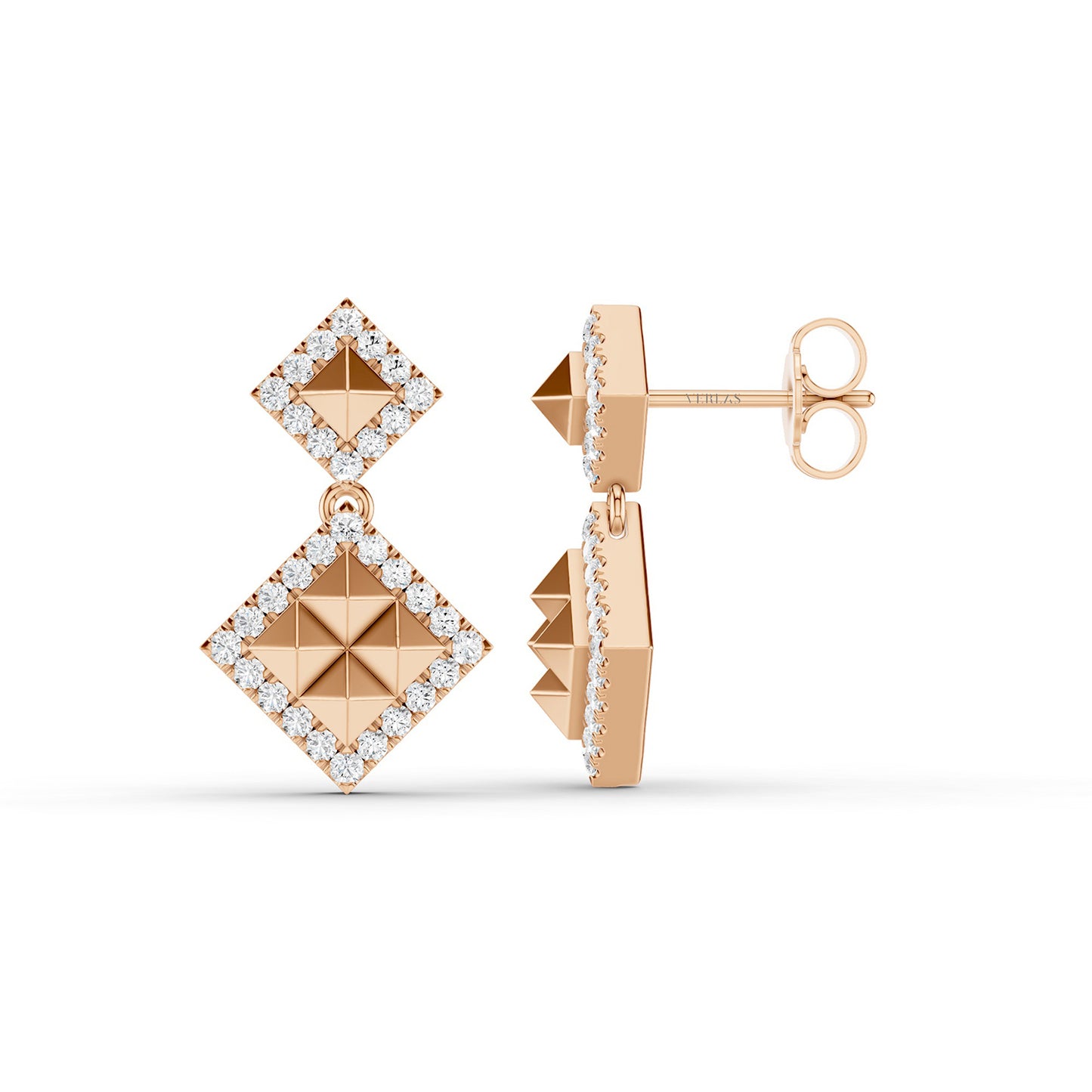 Zenyth Pyramid Drop Diamond Earrings