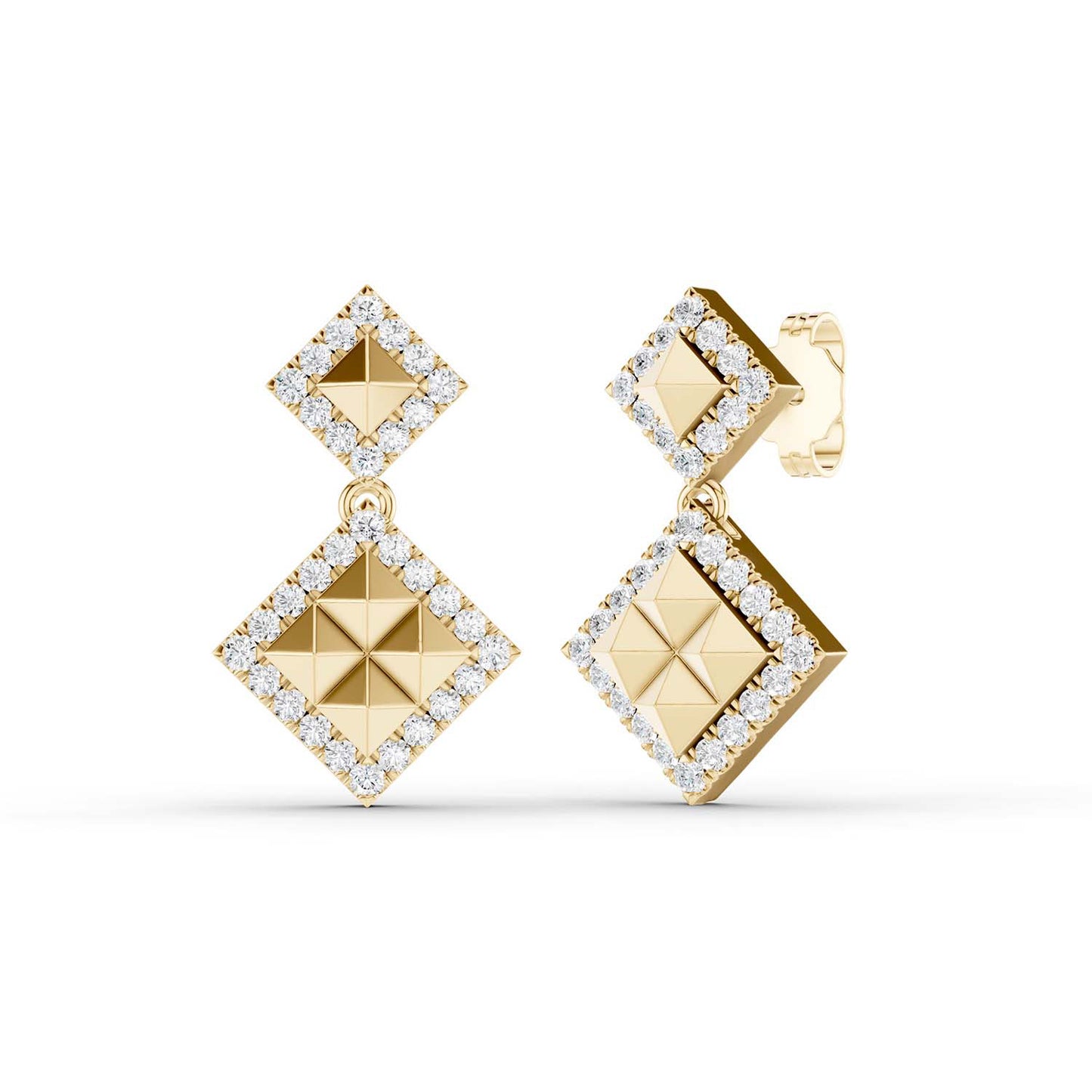 Zenyth Pyramid Drop Diamond Earrings