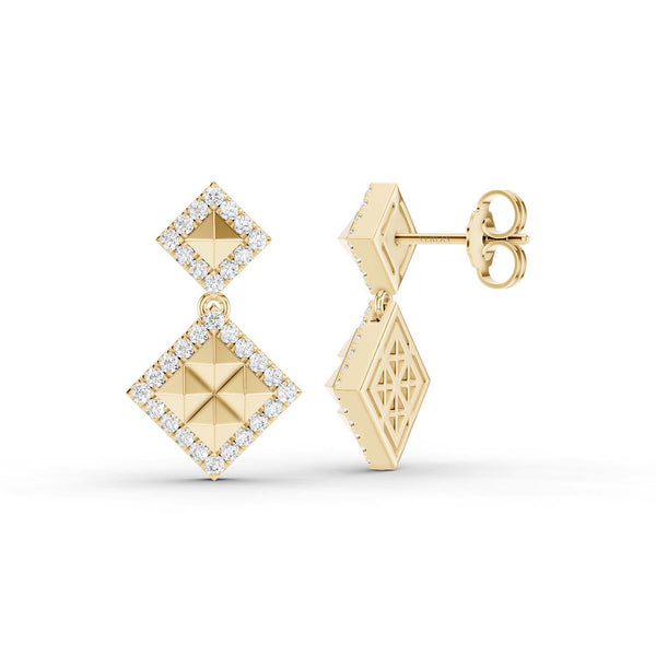 Zenyth Pyramid Drop Diamond Earrings