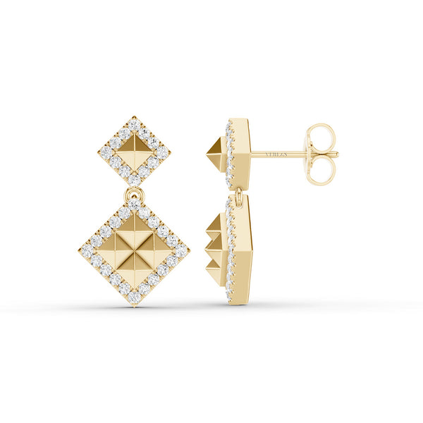 Zenyth Pyramid Drop Diamond Earrings