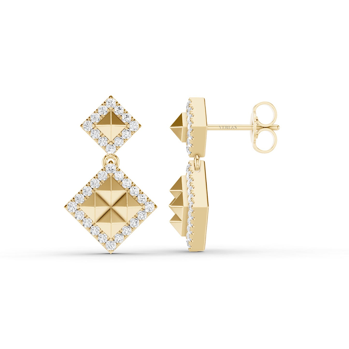 Zenyth Pyramid Drop Diamond Earrings