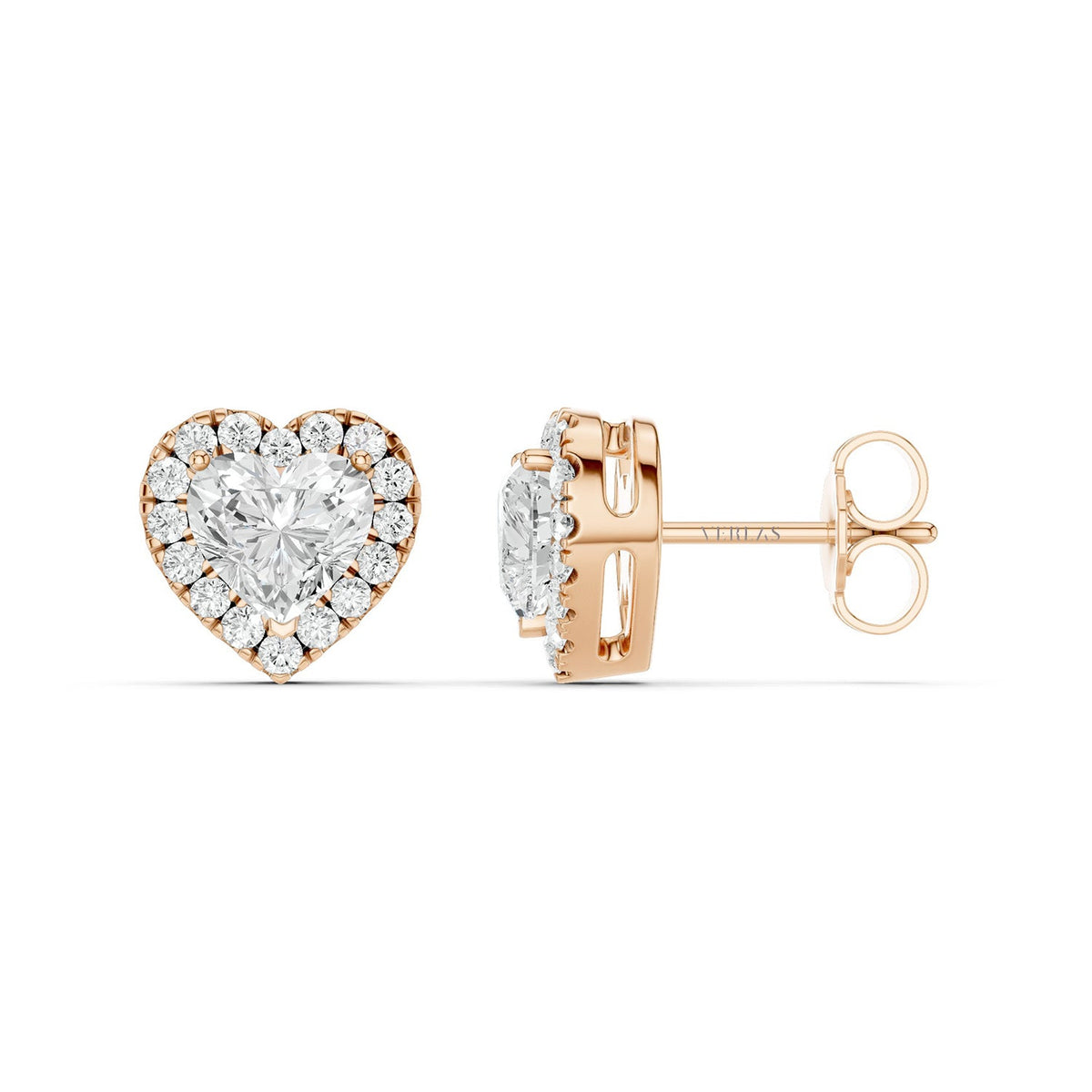 Heart-Cut Luxe Halo Studs