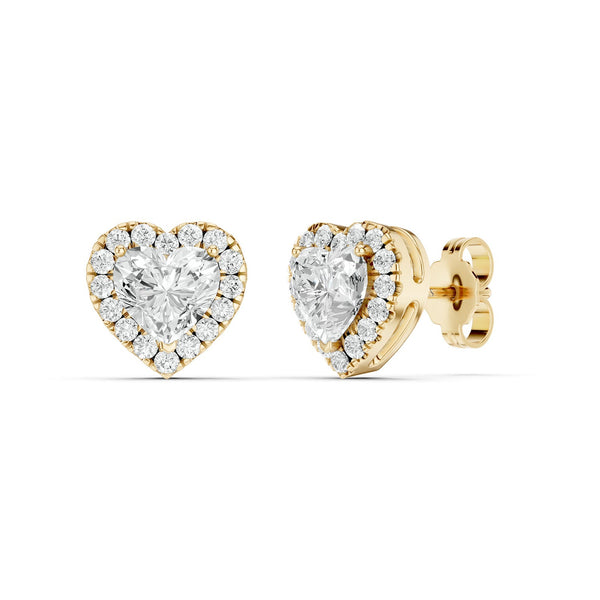 Heart-Cut Luxe Halo Studs