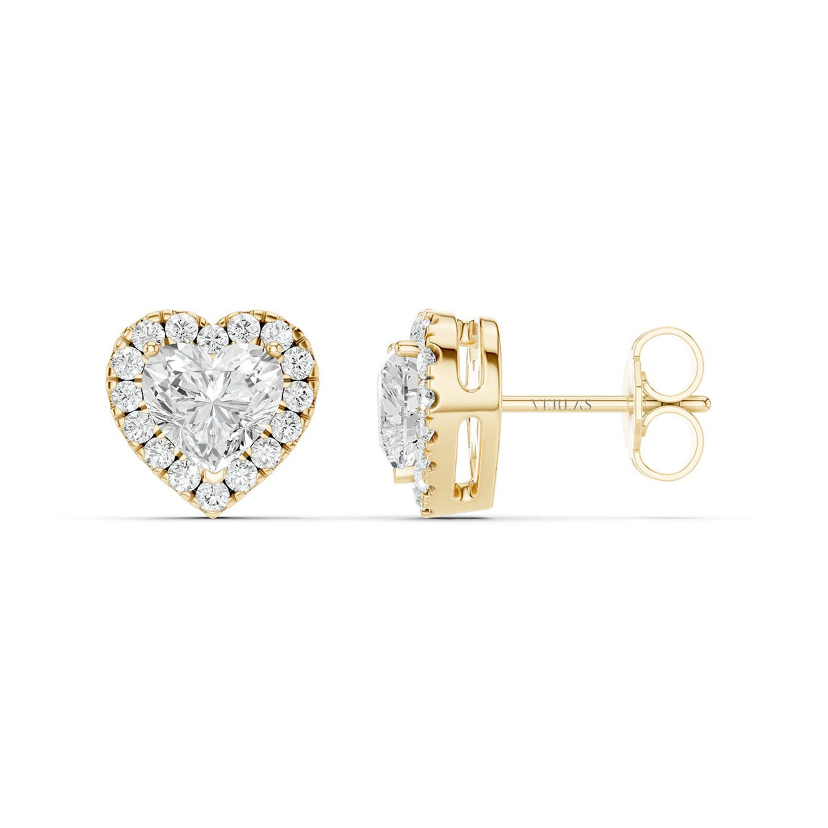 Heart-Cut Luxe Halo Studs