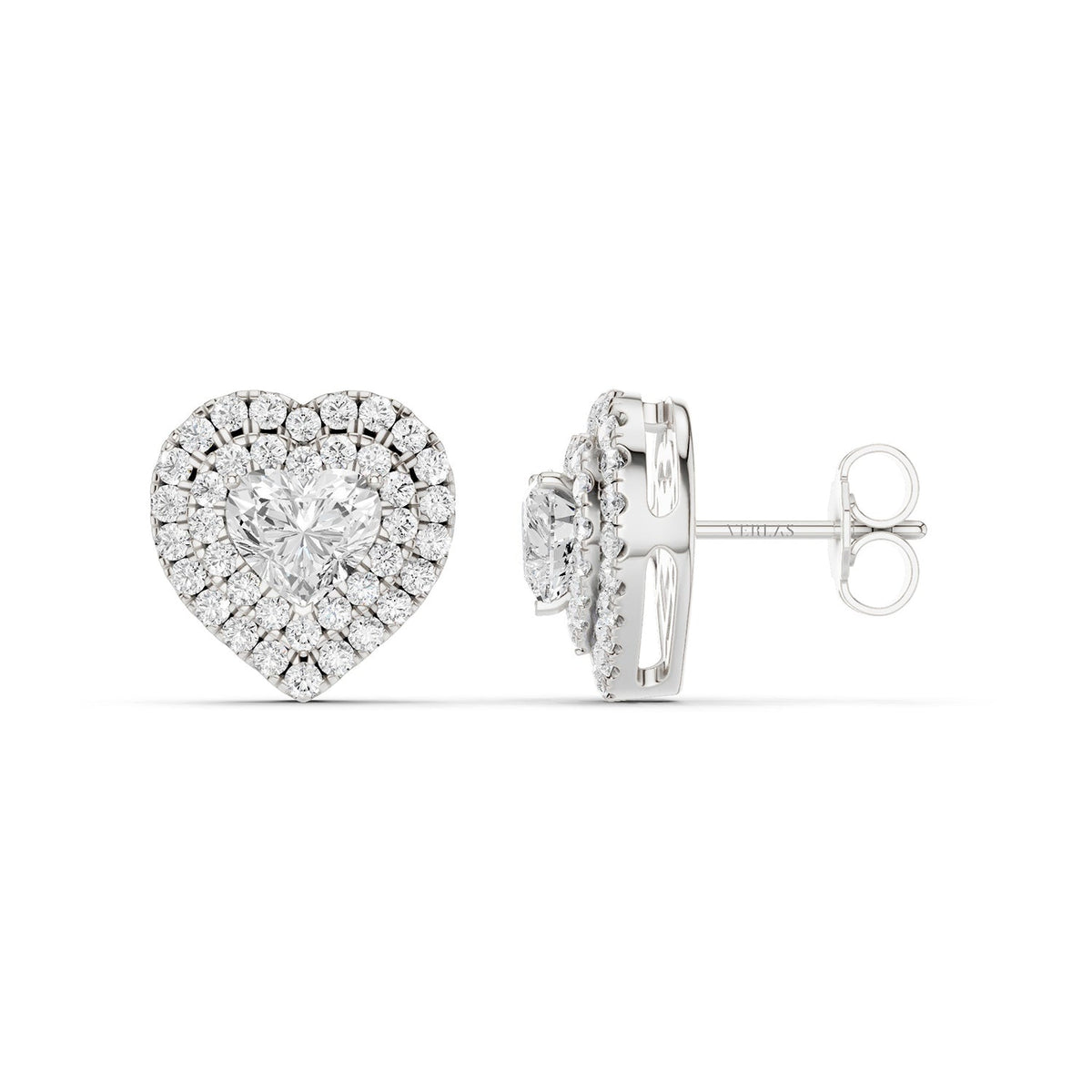 Luxe Heart-Cut Double Halo Studs