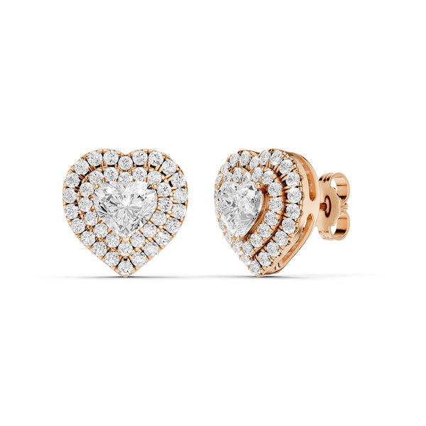 Luxe Heart-Cut Double Halo Studs