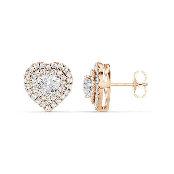 Luxe Heart-Cut Double Halo Studs