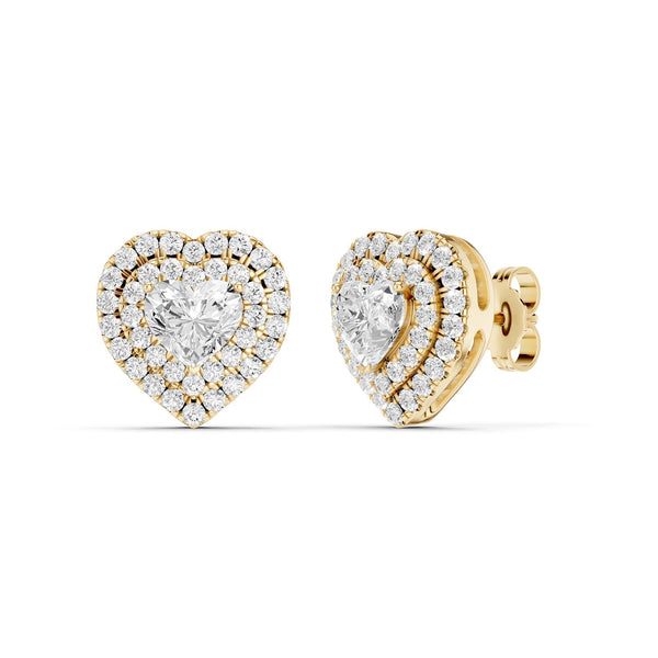 Luxe Heart-Cut Double Halo Studs