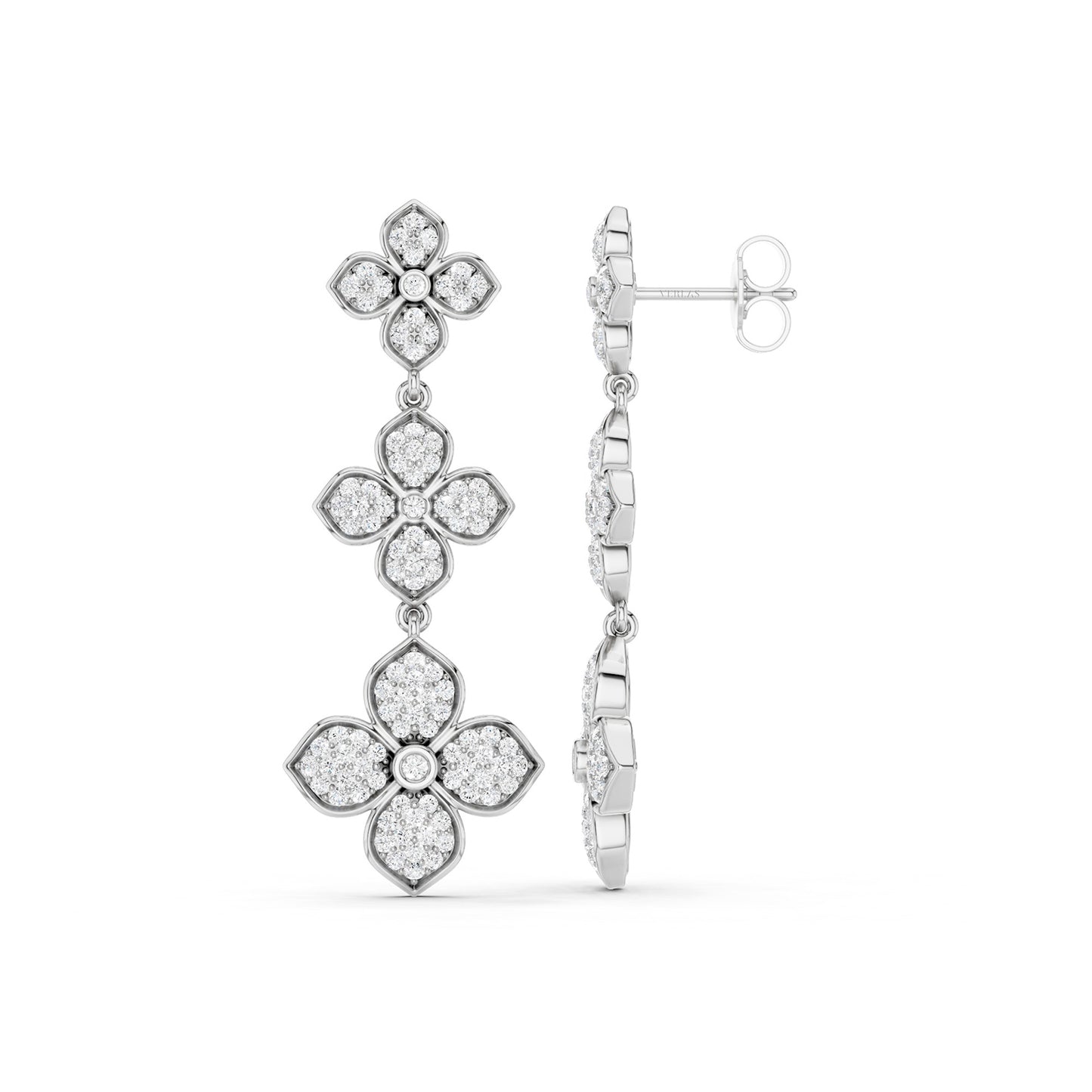 La Fleur 2 Radiant Drop Diamond Earrings