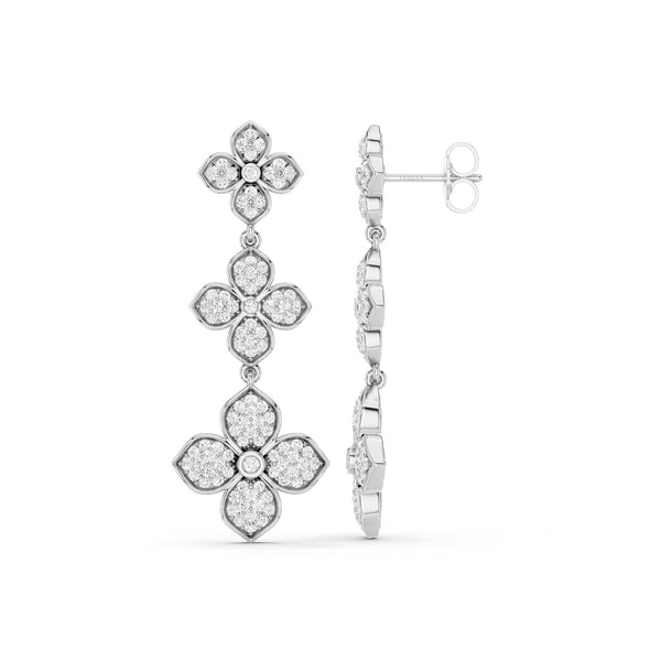 La Fleur 2 Radiant Drop Diamond Earrings