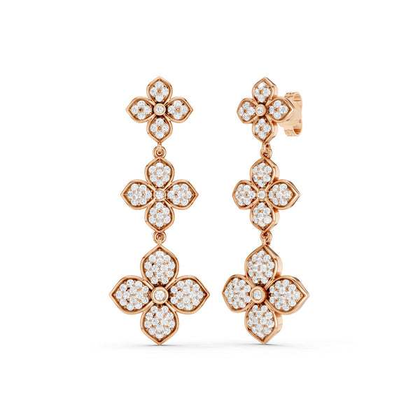 La Fleur 2 Radiant Drop Diamond Earrings