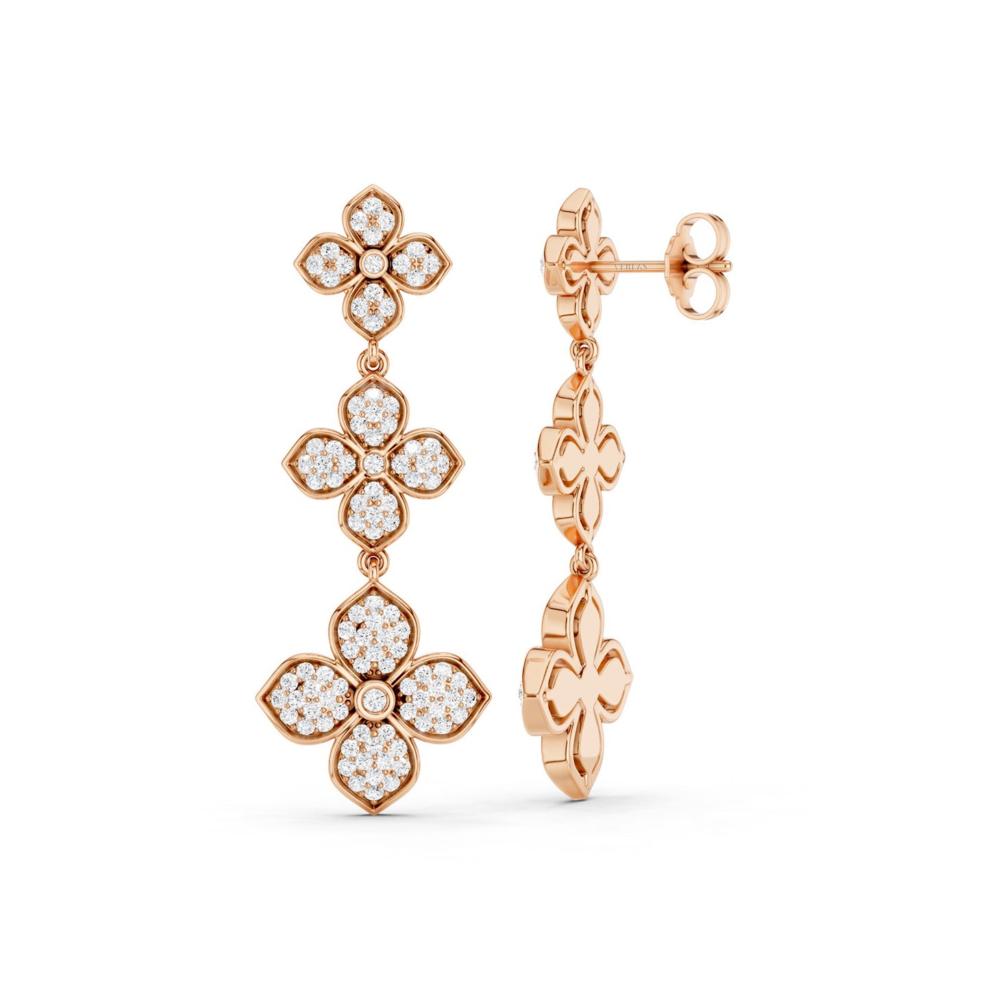 La Fleur 2 Radiant Drop Diamond Earrings