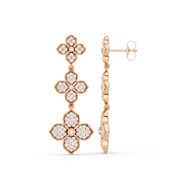 La Fleur 2 Radiant Drop Diamond Earrings