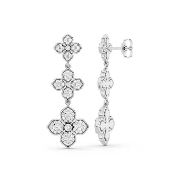 La Fleur 2 Radiant Drop Diamond Earrings