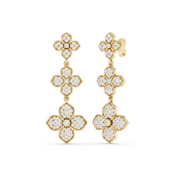 La Fleur 2 Radiant Drop Diamond Earrings